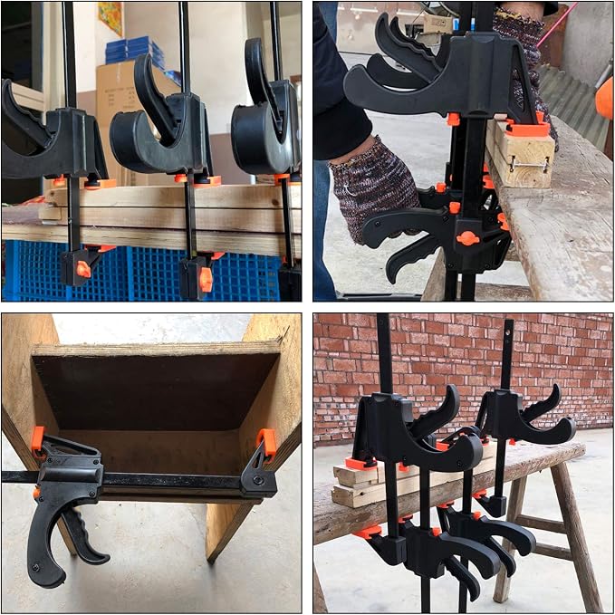 12 Pack 4 Inch Bar Clamps for Woodworking Quick Grip Clamps Trigger Clamp One - Image 7