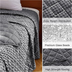 Grey Weighted Blanket for Adults 12lbs, Twin Full Size Cooling Minky Heavy - Image 6