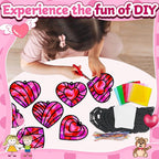 32 Sets Valentines Suncatchers Craft Kit DIY Heart Window Stained Glass Effect - Image 4