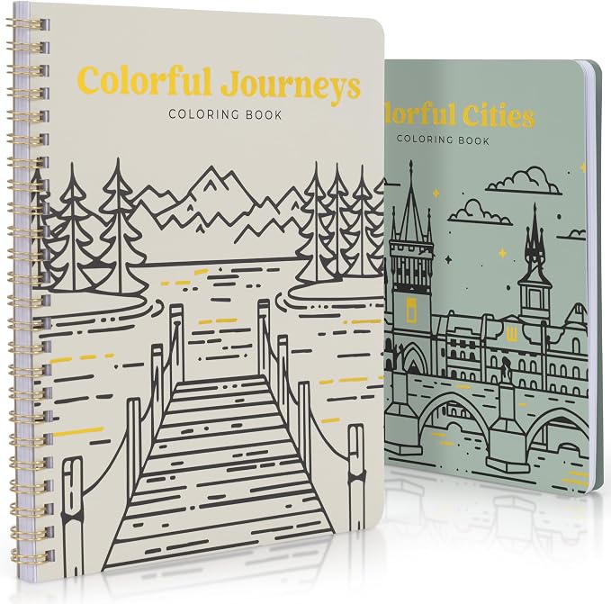 Beautiful Adult Coloring Book Set of 2 by ZICOTO