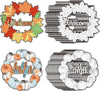 Sereliy 24 Pcs Fall Coloring Wreath Crafts, Color Your Own Thanksgiving Crafts by Sereliy