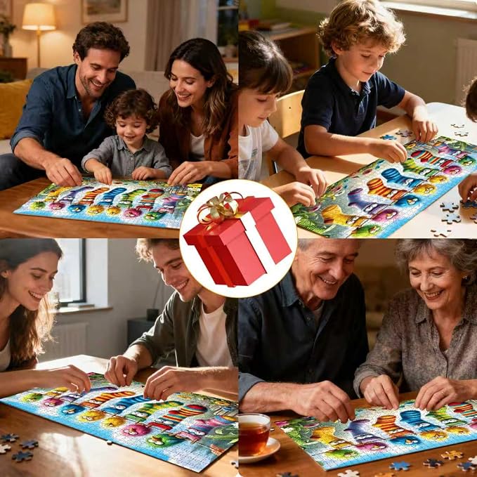 Birds Family Puzzles for Adults 1000 Pieces, Colorful Cartoon Socks 1000 Piece - Image 7