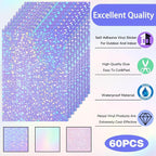 Nezyo 60 Sheet Holographic Laminate Sheet Clear Glitter A4 Size Vinyl Sticker - Image 5