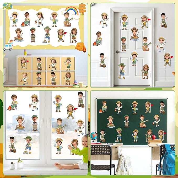 60pcs Camping Theme DIY Cutouts Camper Bulletin Board Decoration Set Camping - Image 7