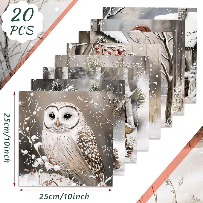 HunnmingRe 20 Pcs 10''x10'' Beige Winter Quilting Fabric Square Neutral - Image 2