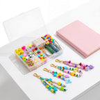 421 PCS DIY Beaded Keychain Making Kit, Bag Charm Craft Supplies – Acrylic - Image 5