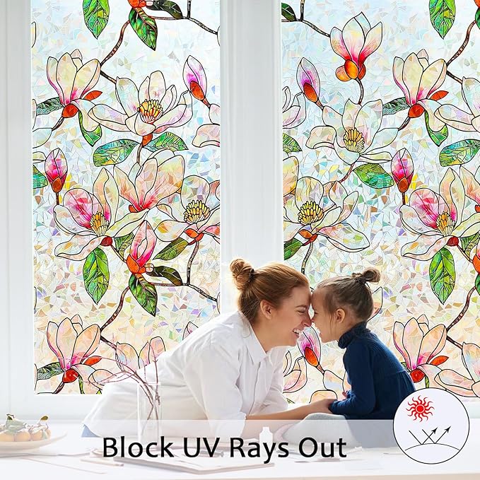 Window Privacy Film Stained Glass Window Film Decorative, Static Cling Rainbow - Image 4