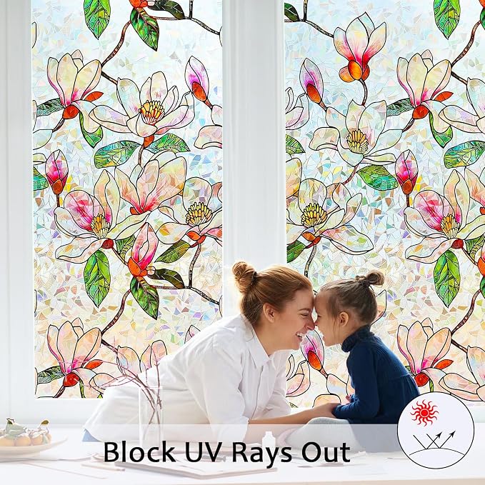 Window Privacy Film Stained Glass Window Film Decorative, Static Cling Rainbow - Image 4