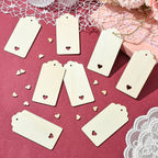 48 pcs Rectangle Theme Unfinished Wood Cutout Bookmarks Coffee Blank Heart Wood - Image 6