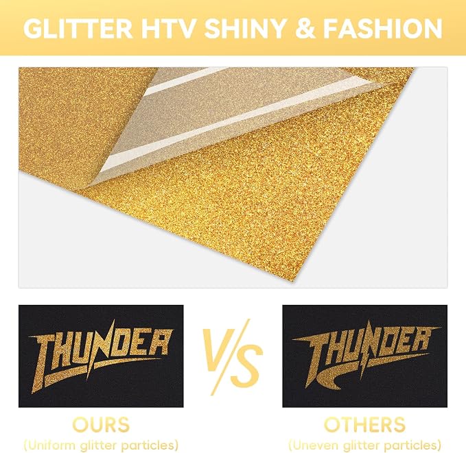 Aoder Gold Glitter HTV Vinyl - Image 5