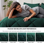 Love's cabin King Size Comforter Set Dark Green, 7 Pieces King Bed in a Bag - Image 5