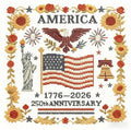 Zhenqing 250th Anniversary Cross Stitch Kit, 36x36cm Patriotic Printed Cross by ZhenqingHomeFlagship