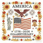 Zhenqing 250th Anniversary Cross Stitch Kit, 36x36cm Patriotic Printed Cross by ZhenqingHomeFlagship