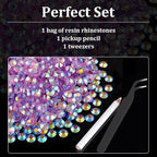 1500pcs 6mm Resin Rhinestones Bulk, Transparent Lavender Purple AB Flatback - Image 4