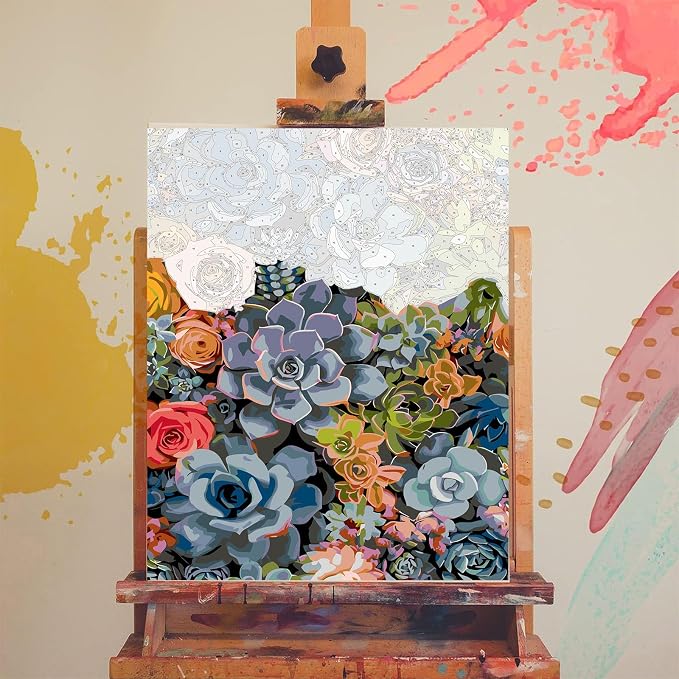 xackcme Succulent Paint by Numbers - Image 3