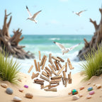 20 Pcs Natural Driftwood Pieces Branch Slices Craft Sticks Beach Decor - Image 5