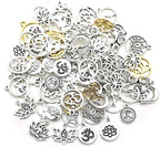 100g Craft Supplies Antique Silver Yoga OM Lotus Flower Charms - Image 4
