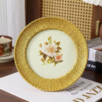 Cuspin 6x6 Round Picture Frame, Vintage Gold 6 inch Circle Frame Rattan - Image 2