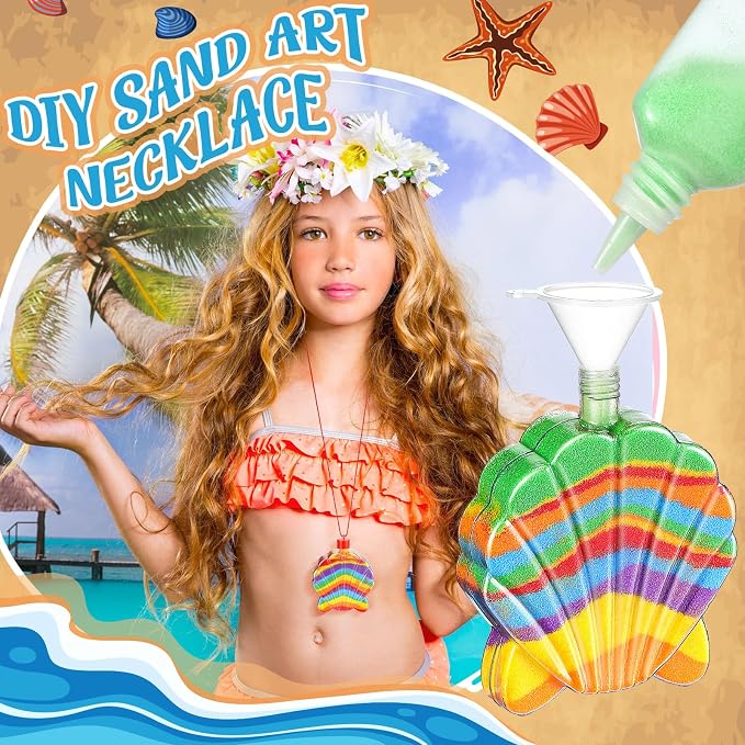 Tanlade 50 Pcs Shell Shaped Sand Art Bottle Necklaces - Image 5