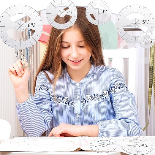 Geyee 5 Pcs Circle Ruler Quilting Template Set Circle Templates - Image 5