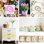 8pcs Giant Sunflower Wall Art Stencil Spring Flower Template - Image 6