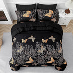 Yogeneg 7 Piece Bed in a Bag King Size Comforter Set Black Bedding Set - Image 3