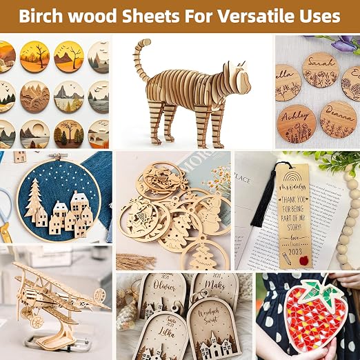 3 mm Baltic Birch Plywood 1/8 x 12 x 12 Inch, 4 Packs Craft Wood, Stronger Than - Image 5