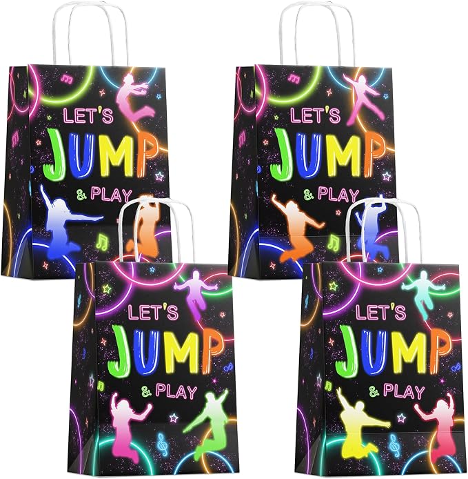 Glezo 24 Pack Jump Party Favor Bags, Let’s Jump and Play Gift Bags by Unknown
