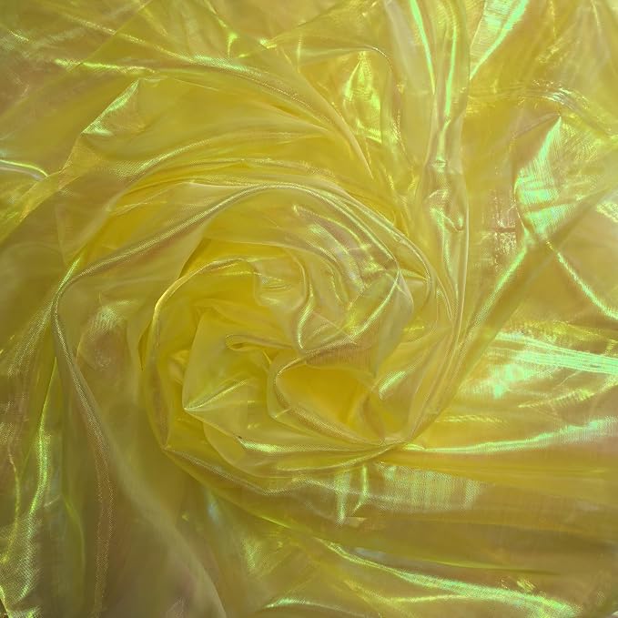 Yellow Iridescent Organza Fabric - Image 8