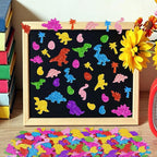 681 Pcs Glitter Foam Stickers, Dinosaur Shapes Stickers, 7 Sheets Colorful 3D - Image 7