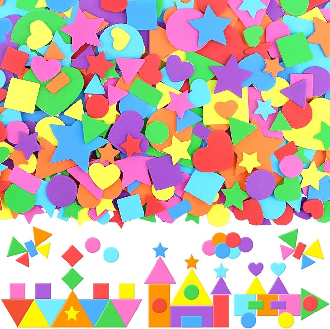810Pcs Foam Stickers Foam Shape Stickers Colorful Self Adhesive, 8 Colors Heart by Unknown