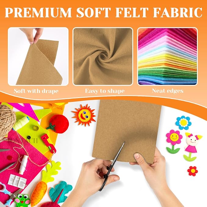 IONTACH 9" X 12" Felt Fabric Sheets 1.6mm Thick | Soft Felt - Image 4