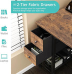 Lufeiya Computer Desk with Fabric Drawers, 47 Inch Desk - Image 5