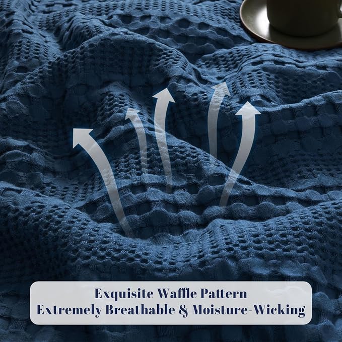 PHF Cooling Waffle Blanket Queen Size, Lightweight 60% Rayon from Bamboo & 40% - Image 4