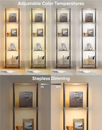 Display Shelf with RGBW Light, Color Changing Curio Cabinet Floor Lamp with - Image 5