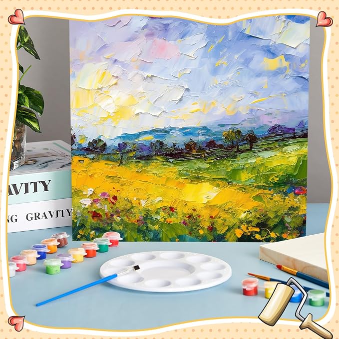 Barydat 1 Pack Wood Canvas Board 10 x 10 Inch Unfinished Wood Canvas Wooden - Image 4