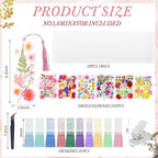kmfosaat 344 Pcs Pressed Flower Bookmark Making Kit, 50 Laminating Pouches - Image 2