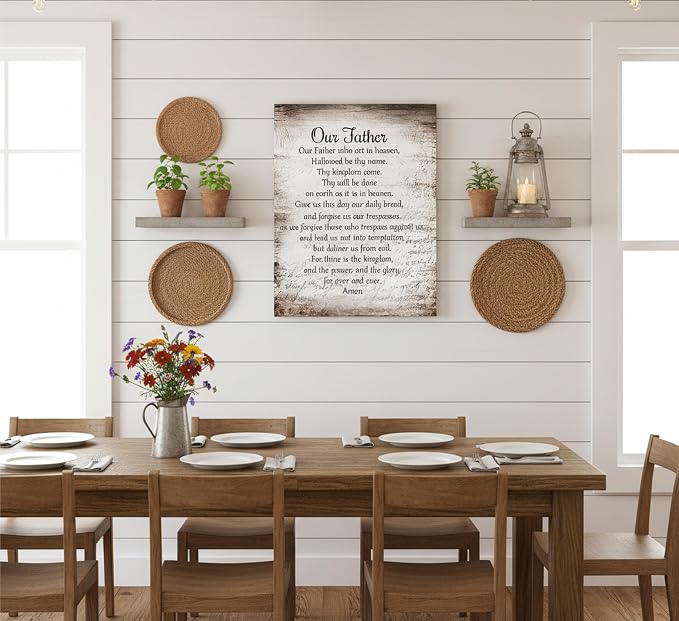 YOXORDQ Our Father Prayer Canvas Wall Art-Canvas Wrapping 16x24in | Christian - Image 4
