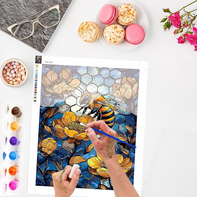 Lxmsja Bee Stained Glass Paint by Numbers Kit - Image 2