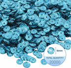 Mandala Crafts 6mm Cup Round Holographic Teal Sequins - Image 3