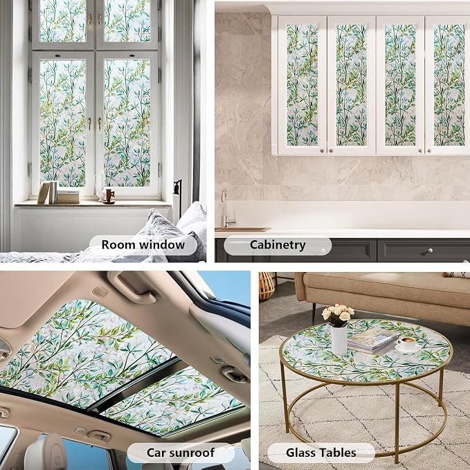 Ranzdn Window Privacy Film, Stained Glass, Static Cling, 35.4" x 157.4" | No - Image 5