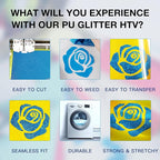 HTVRONT Glitter HTV Heat Transfer Vinyl Roll - Image 3