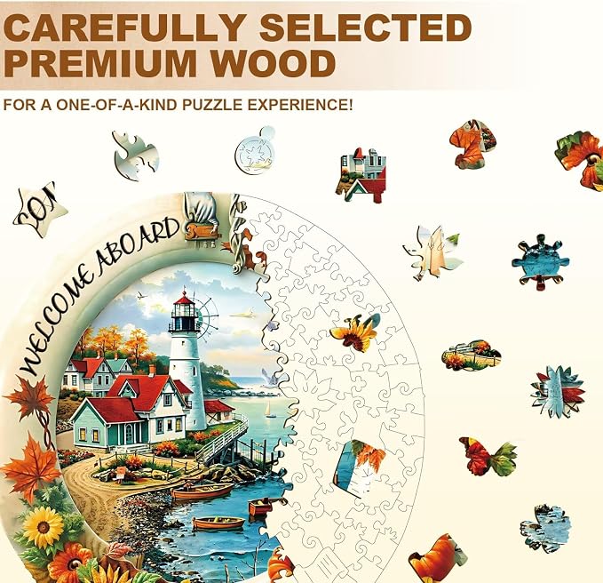 Sunflowers Puzzles Lighthouse Cottage Ocean Walkway Puzzle Adults Gifts - Image 3