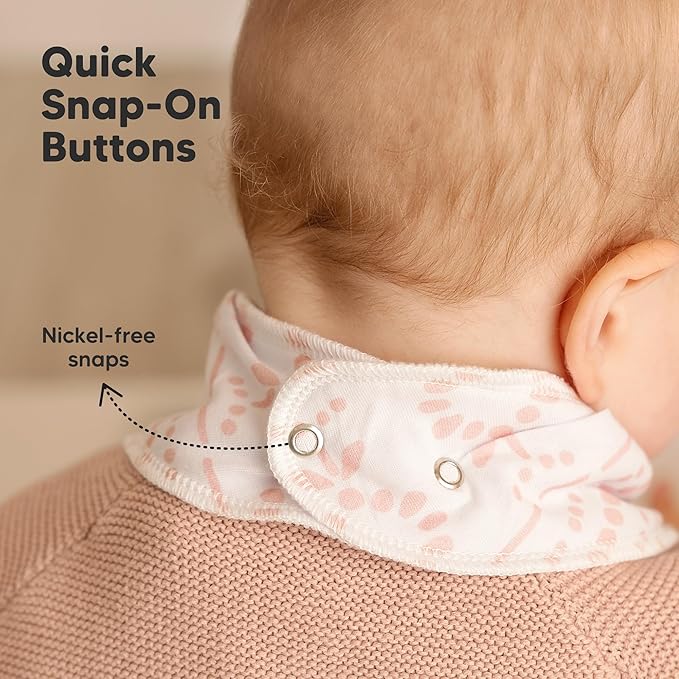 8-Pack Organic Baby Bandana Bibs for Girls - Super Absorbent Triangle Baby Bibs for Drooling and Teething Infant, 100% Cotton Extra Soft for Newborn, Infant 0-36 Months (Lunaris)