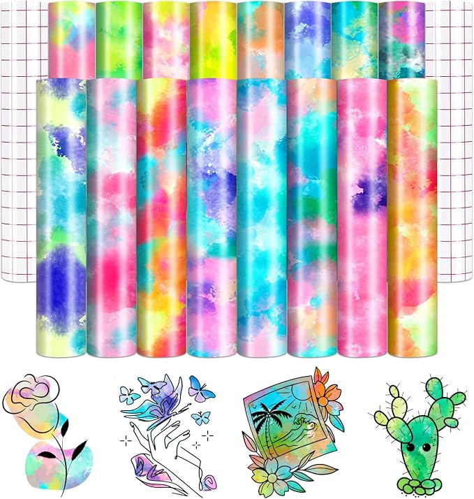 Blending Patterned Permanent Adhesive Vinyl 16 Sheets 12'' x 10'' | Bandhnu by CraftingEveryday