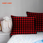 Hobby Lobby Red & Black Buffalo Check Cotton Calico Fabric, 1 Yard | Precut - Image 7