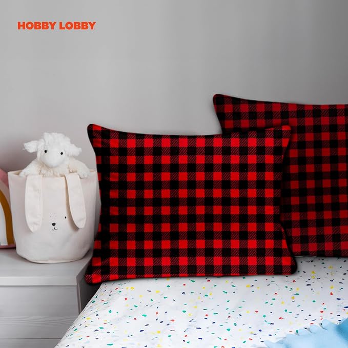 Hobby Lobby Red & Black Buffalo Check Cotton Calico Fabric, 2 Yards | Precut - Image 7