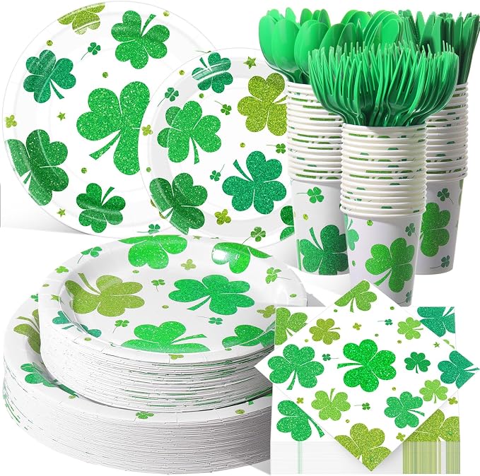Pickmesh 400 Pcs St. Patrick's Day Party Plates and Napkin Decoration Lucky by Pickmesh