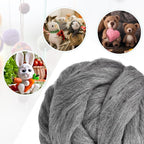 uxcell Needle Felting Wool, 3.5 Oz Nature Fibre Wool Yarn Roving - Image 4