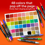 ARTISTRO 48 Precision Dual-Tip Acrylic Paint Markers – Paint Pens Set - Image 2